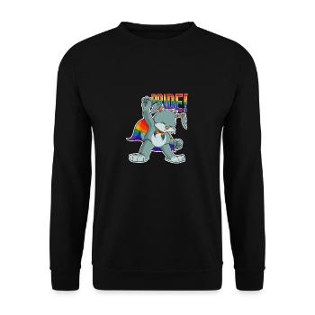 Rabbit I LGBTQ Flag I Rainbow Flag I Gay Pride - Unisex Pullover - Schwarz - Vorne - Alina (178cm) & Michal (187cm)