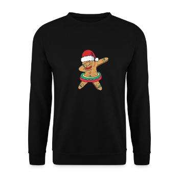 Dabbing Gingerbread Man Cookies Christmas Pjs - Unisex Sweatshirt - black - Front - Alina (178cm) & Michal (187cm)