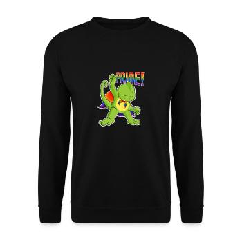 Chameleon I LGBTQ Flag I Rainbow Flag I Gay Pride - Unisex Pullover - Schwarz - Vorne - Alina (178cm) & Michal (187cm)