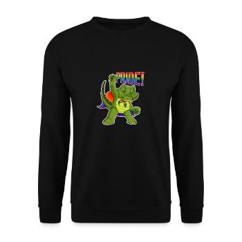 Crocodile I LGBTQ Flag I Rainbow Flag I Gay Pride - Unisex Pullover - Schwarz - Vorne - Alina (178cm) & Michal (187cm)