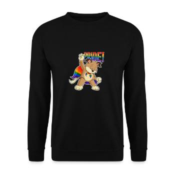 Dog I LGBTQ Flag I Rainbow Flag I Gay Pride - Unisex Pullover - Schwarz - Vorne - Alina (178cm) & Michal (187cm)