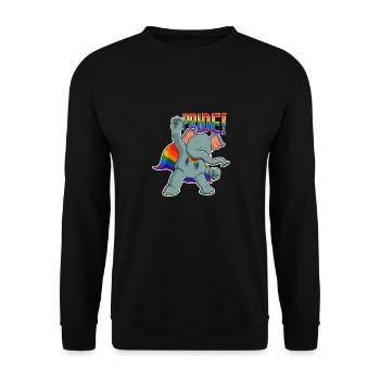 Elephant I LGBTQ Flag I Rainbow Flag I Gay Pride - Unisex Pullover - Schwarz - Vorne - Alina (178cm) & Michal (187cm)