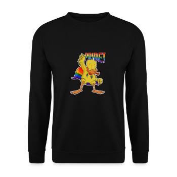 Duck I LGBTQ Flag I Rainbow Flag I Gay Pride - Unisex Pullover - Schwarz - Vorne - Alina (178cm) & Michal (187cm)