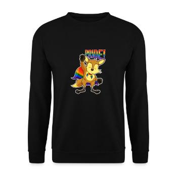 Fox I LGBTQ Flag I Rainbow Flag I Gay Pride - Unisex Pullover - Schwarz - Vorne - Alina (178cm) & Michal (187cm)