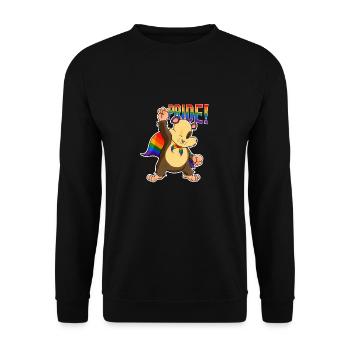 Hamster I LGBTQ Flag I Rainbow Flag I Gay Pride - Unisex Pullover - Schwarz - Vorne - Alina (178cm) & Michal (187cm)