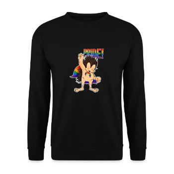 Hedgehog I LGBTQ Flag I Rainbow Flag I Gay Pride - Unisex Pullover - Schwarz - Vorne - Alina (178cm) & Michal (187cm)