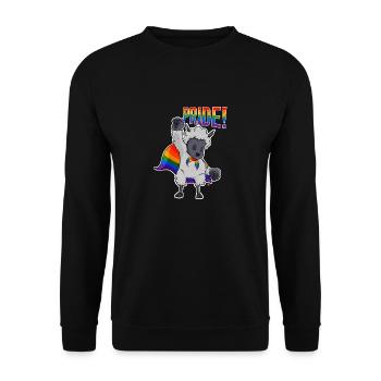 Sheep I LGBTQ Flag I Rainbow Flag I Gay Pride - Unisex Pullover - Schwarz - Vorne - Alina (178cm) & Michal (187cm)