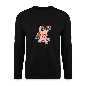Pig I LGBTQ Flag I Rainbow Flag I Gay Pride - Unisex Pullover - Schwarz - Vorne - Alina (178cm) & Michal (187cm)