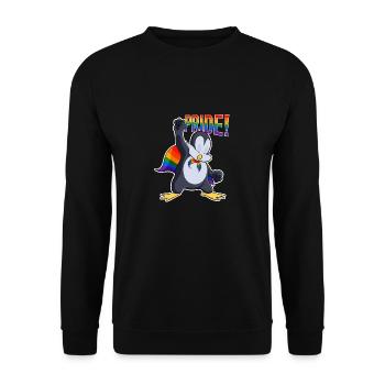 Penguin I LGBTQ Flag I Rainbow Flag I Gay Pride - Unisex Pullover - Schwarz - Vorne - Alina (178cm) & Michal (187cm)