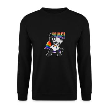 Panda I LGBTQ Flag I Rainbow Flag I Gay Pride - Unisex Pullover - Schwarz - Vorne - Alina (178cm) & Michal (187cm)