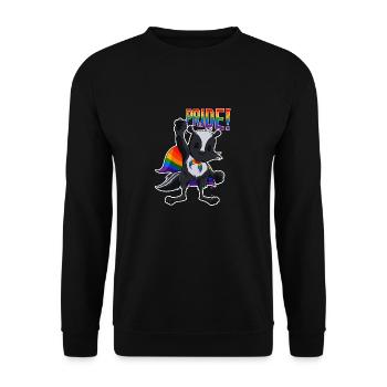 Skunk I LGBTQ Flag I Rainbow Flag I Gay Pride - Unisex Pullover - Schwarz - Vorne - Alina (178cm) & Michal (187cm)