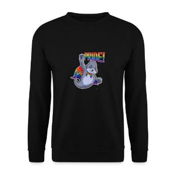 Seal I LGBTQ Flag I Rainbow Flag I Gay Pride - Unisex Pullover - Schwarz - Vorne - Alina (178cm) & Michal (187cm)