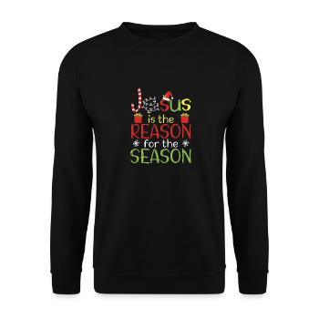 Jésus est la raison de la saison de Noël chrétien - Sweat-shirt Unisexe - noir - Devant - Alina (178cm) & Michal (187cm)