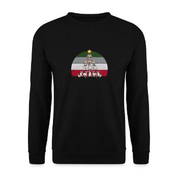 Français Bulldog Arbre de Noël Frenchie Chien - Sweat-shirt Unisexe - noir - Devant - Alina (178cm) & Michal (187cm)
