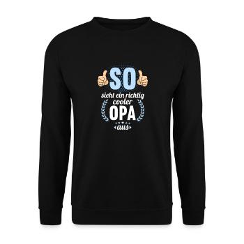 So sieht ein richtig cooler Opa aus - Unisex Pullover - Schwarz - Vorne - Alina (178cm) & Michal (187cm)