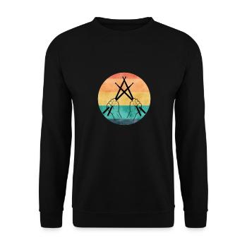 Drummer Drumsticks Retro Vintage T-Shirt - Sweat-shirt Unisexe - noir - Devant - Alina (178cm) & Michal (187cm)