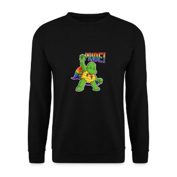 Turtle I LGBTQ Flag I Rainbow Flag I Gay Pride - Unisex Pullover - Schwarz - Vorne - Alina (178cm) & Michal (187cm)