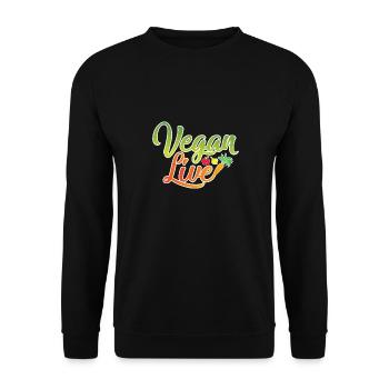 Vegan Live, Lebensstil Lifestyle, Gesunde - Unisex Pullover - Schwarz - Vorne - Alina (178cm) & Michal (187cm)