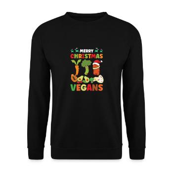 Vegan Live, Lebensstil Lifestyle, Frohe - Unisex Pullover - Schwarz - Vorne - Alina (178cm) & Michal (187cm)