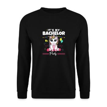 It's My Bachelor Party For Men Naughty Funny Groom - Unisex Pullover - Schwarz - Vorne - Alina (178cm) & Michal (187cm)