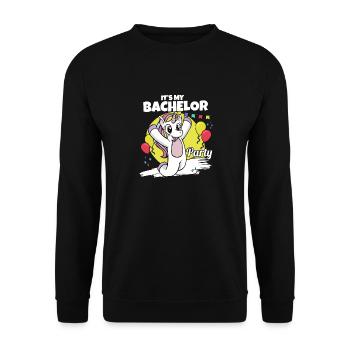 It's My Bachelor Party For Groom Naughty Funny Men - Unisex Pullover - Schwarz - Vorne - Alina (178cm) & Michal (187cm)
