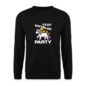 It's My Bachelor Party For Groom Naughty Funny Men - Unisex Pullover - Schwarz - Vorne - Alina (178cm) & Michal (187cm)