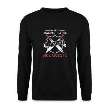 I Don't Hesitate, I Make Side Quests RPG Table - Unisex Sweatshirt - black - Front - Alina (178cm) & Michal (187cm)