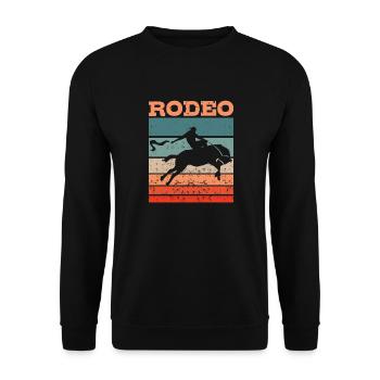 Cowboy Rodeo Western Bull Rider Bucking Riding - Unisex Sweatshirt - black - Front - Alina (178cm) & Michal (187cm)