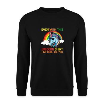 Funny Sarcastic Unicorn Confidence - Unisex Sweatshirt - black - Front - Alina (178cm) & Michal (187cm)