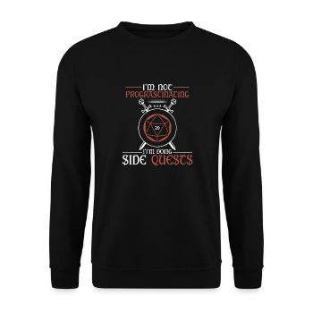I Don't Hesitate, I Make Side Quests RPG Table - Unisex Sweatshirt - black - Front - Alina (178cm) & Michal (187cm)