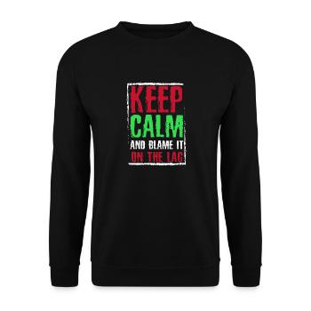 Stay Calm And Blame The Lag Funny Gaming - Unisex Sweatshirt - black - Front - Alina (178cm) & Michal (187cm)