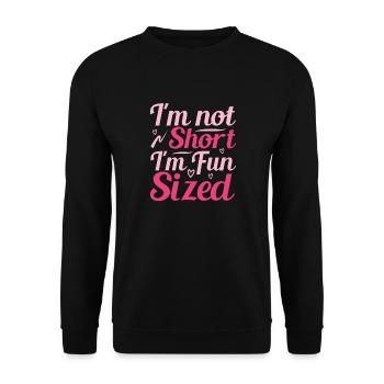 I'm not small, I have fun in size - Unisex Sweatshirt - black - Front - Alina (178cm) & Michal (187cm)