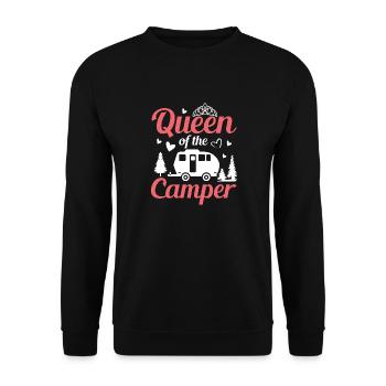 Queen Of The Camper Camping Caravan - Unisex Sweatshirt - black - Front - Alina (178cm) & Michal (187cm)