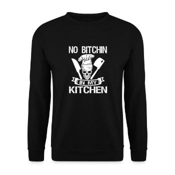 Pas de Bitchin' dans ma cuisine Chef cuisinier Cuisine - Sweat-shirt Unisexe - noir - Devant - Alina (178cm) & Michal (187cm)