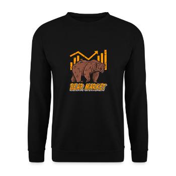 Retro Cool Bear Market Stock Crypto Investisseur - Sweat-shirt Unisexe - noir - Devant - Alina (178cm) & Michal (187cm)