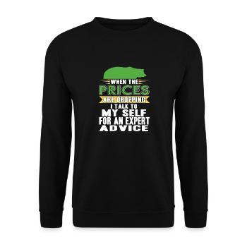 Quand les prix baissent, je me parle à moi-même - Sweat-shirt Unisexe - noir - Devant - Alina (178cm) & Michal (187cm)