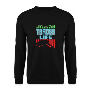Trader Life Awesome Retro Bear Cycle T-Shirt - Unisex Sweatshirt - black - Front - Alina (178cm) & Michal (187cm)