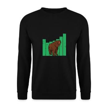 Vintage Cool Bear Market Cycle Investor T-Shirt - Unisex Sweatshirt - black - Front - Alina (178cm) & Michal (187cm)