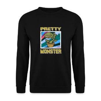 Pretty Monster Retro Vintage Plantes Carnivores - Sweat-shirt Unisexe - noir - Devant - Alina (178cm) & Michal (187cm)