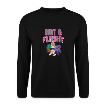 Hot & Flashy Awesome Retro T-Shirt For Her - Unisex Sweatshirt - black - Front - Alina (178cm) & Michal (187cm)
