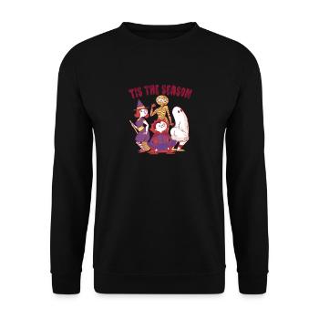 It's the Season Witch Vampire Mummy Ghost Party - Unisex Sweatshirt - black - Front - Alina (178cm) & Michal (187cm)