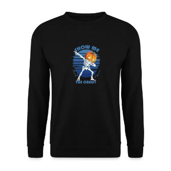 Zeigen Sie Mir Den Candy Pumpkin Skeleton Dance - Unisex Pullover - Schwarz - Vorne - Alina (178cm) & Michal (187cm)