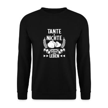 Tante und Nichte Freunde fürs Leben - Unisex Pullover - Schwarz - Vorne - Alina (178cm) & Michal (187cm)
