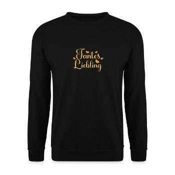 Tantes Liebling. Nichte Neffe Baby Tanten - Unisex Pullover - Schwarz - Vorne - Alina (178cm) & Michal (187cm)