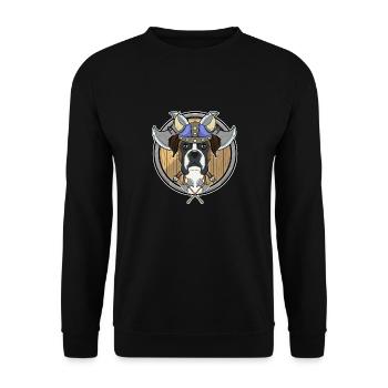 Boxer I Valhalla I Viking - Unisex Pullover - Schwarz - Vorne - Alina (178cm) & Michal (187cm)