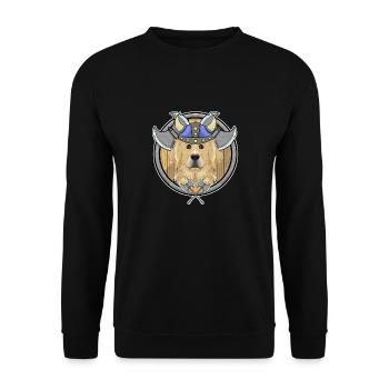 Golden Retriever I Valhalla I Viking - Unisex Pullover - Schwarz - Vorne - Alina (178cm) & Michal (187cm)