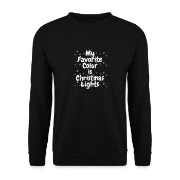 Ma couleur préférée est Noël Lumières de Noël - Sweat-shirt Unisexe - noir - Devant - Alina (178cm) & Michal (187cm)