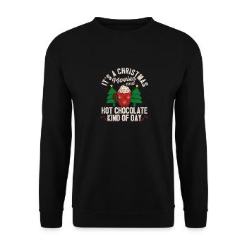 C’est un film de Noël et du chocolat chaud - Sweat-shirt Unisexe - noir - Devant - Alina (178cm) & Michal (187cm)