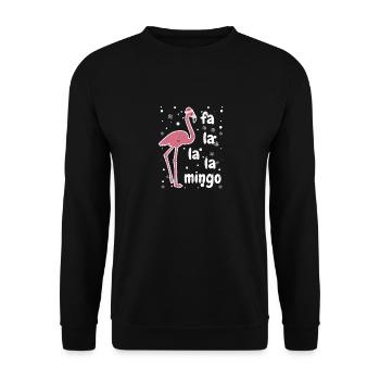 Fa La Mingo Funny Christmas Flamingo Lover - Unisex Sweatshirt - black - Front - Alina (178cm) & Michal (187cm)