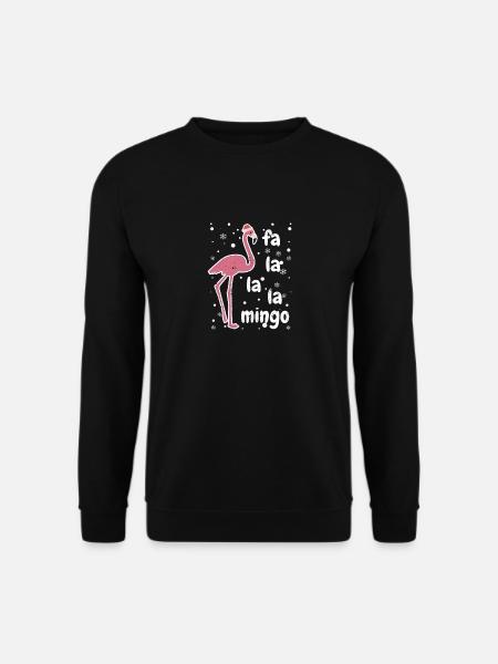 Fa La Mingo Lustige Weihnachten Flamingo Lover - Unisex Pullover - Schwarz